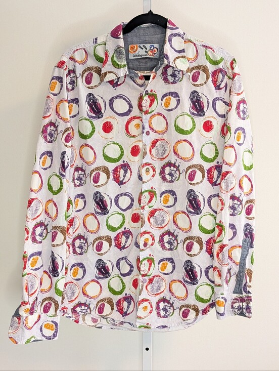 Desigual Other - Desigual Artistic Geometric Circle Print Long Sleeve Shirt